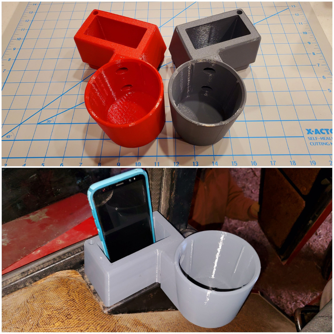 Cupholder & Phone Holder Insert Compatible with CaseIH 88 & 86 Tractors | Fits into Factory Cutout Ashtray | Made in USA