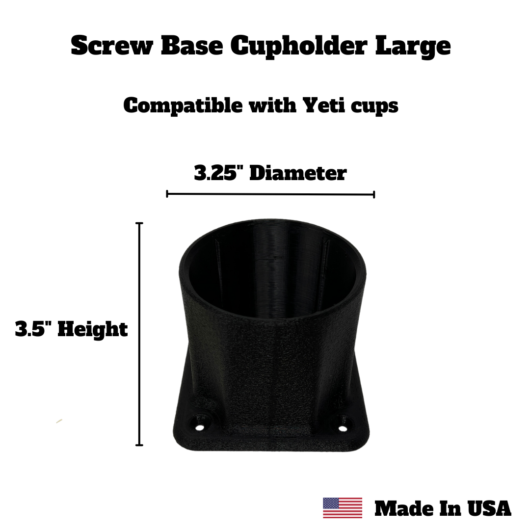 Screw Base Cupholder | 4 Screw Attachment Cupholder for Industrial Equipment